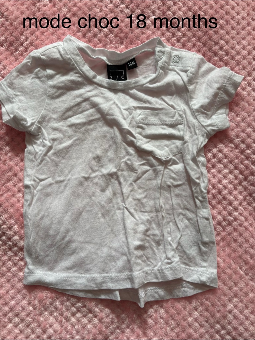 White Baby Pocket Tee - 18M
